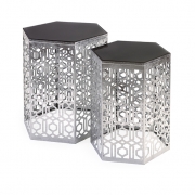 Nikki Chu Lancaster Silver Mirror Tables - Set of 2