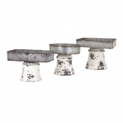 Peterson Metal Pedestal Trays - Set of 3