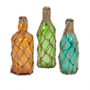 Williams Glass Bottles with Jute Hangers - Set of 3