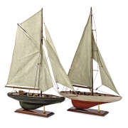Antiqued Sailing Vessels - Set of 2