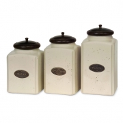 Ivory Canisters - Set of 3