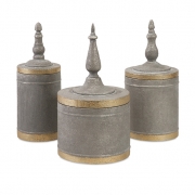 Katrina Metal Lidded Boxes - Set of 3