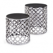 Aden Black Marble Top Tables - Set of 2
