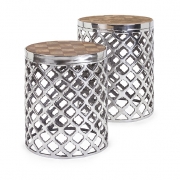 Aden Wood Top Tables - Set of 2
