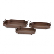 Zahara Copper Plated Trays - Set of 3