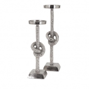 Aluminum Rope Candleholders - Set of 2