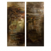 CKI Monet City at Midnight Oils on Canvas - Set of 2