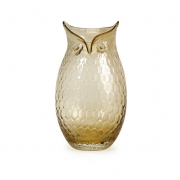 Large Ambra Glass Owl Vase