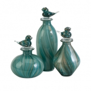 Bellatrix Glass Bird Stopper Bottles - Set of 3
