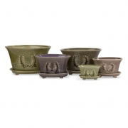 Debonaire Ceramic Planters with Tray - Set of 5