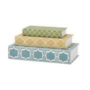 Maines Geometric Print Book Boxes - Set of 3