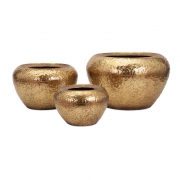 Vidalia Gold Leaf Planters - Set of 3