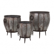 Mureilene Galvanized Planters - Set of 3