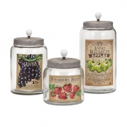 Bailey Lidded Glass Jars - Set of 3