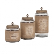 Carley Lidded Glass Jars - Set of 3