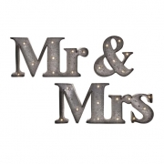 Mr. & Mrs. Lighted Signs - Set of 3