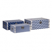Essentials Marine Blue Storage Boxes - Set of 3