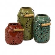 Luna Ceramic Lanterns - Set of 3