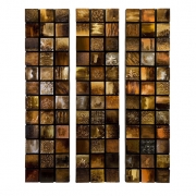 Galactic Textured Triptych Oil Paintings - Set of 3