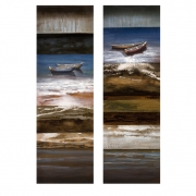 Waterside Serenity Oil Paintings - Set of 2