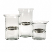 Glass and Iron Tealight Holders - Set of 3