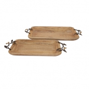 Victoria Trays with Brass Handles - Set of 2