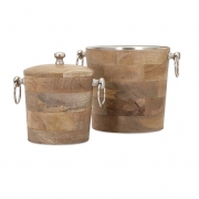Makana Wood Bar Buckets - Set of 2