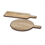 Nakato Wood Bark Cheese Trays - Set of 2