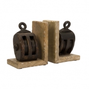 Mason Wood Pulley Bookends