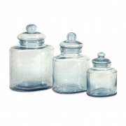 Cyprus Glass Canisters - Set of 3