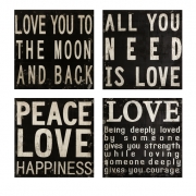 Collier Black and White Wall Quotes - Set of 4