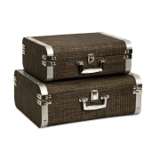 Curry Storage Suitcases with Stainless Steel Trim - Set of 2