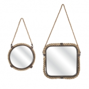Molyneux Jute and Metal Mirrors - Set of 2