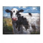 Ella Elaine Lester Cow Oil Painting