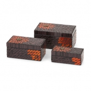 Autumn Flower Mosaic Boxes - Set of 3