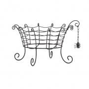 Footed Spider Basket with Scrolled Legs