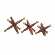 Beth Kushnick Wood and Metal Jacks - Set of 3