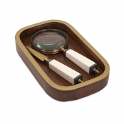 Beth Kushnick Wood and Bone Desk Set - Set of 3