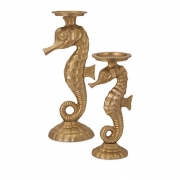 Dunaway Aluminum Seahorse Candleholders - Set of 2