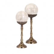 Beth Kushnick Bone Balls with Stands - Set of 2