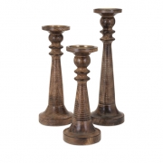 Mosley Wood Candleholders - Set of 3