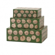 Peyton Wood Disc Boxes - Set of 3