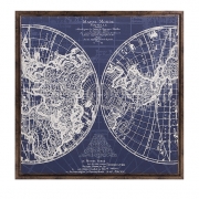Harrington Framed Blue Map