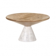 Alden Wood and Marble Pedestal Bowl