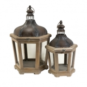 Pomeroy Wood and Metal Lanterns - Set of 2