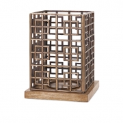 Krishna Aluminum and Wood Candleholder