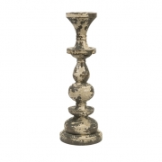 Armida Large Carved Wood Candleholder