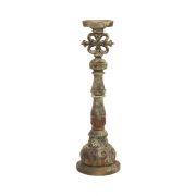 Rosado Medium Handcarved Wood Candleholder