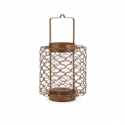 Escate Small Wire Latern with Glass Hurricane