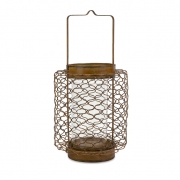 Escate Large Wire Latern with Glass Hurricane